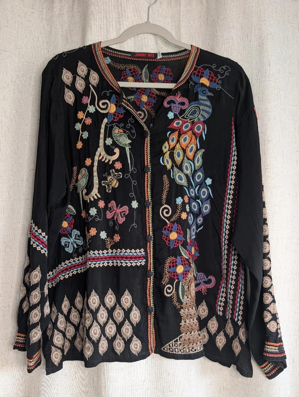 Johnny Was Zodea Blouse-Rio, Boho Pullover with Buttons - Picture 2 of 9